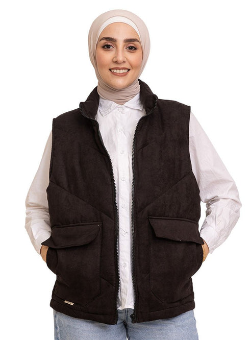 Black Velvet Vest - Design 3 - Khotwh